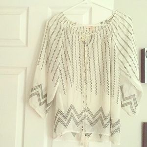 3/4 sleeve sheer shirt